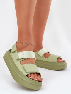 Dámské Sandály Na Platformě S Zipem Zelené model 21696226 - Boto
