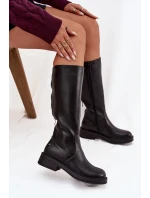 Kožené dámské kozačky vyhřívané model 21728450 Černé - Maciejka