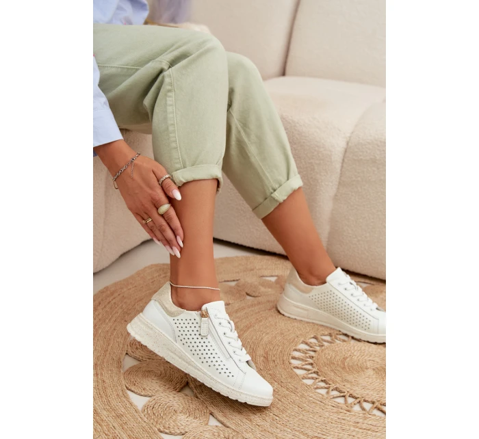 Kožené dámské tenisky s zipem model 22026547 - EVENTO