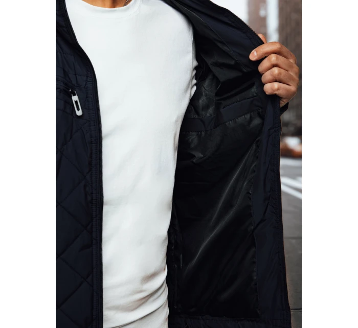 Pánská přechodná bunda s kapucí FashionStreet tmavě modrá TX4990