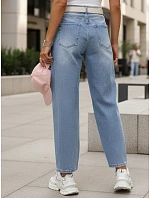 Dámské džíny balonového střihu s odřením modré FashionStreet UY2984