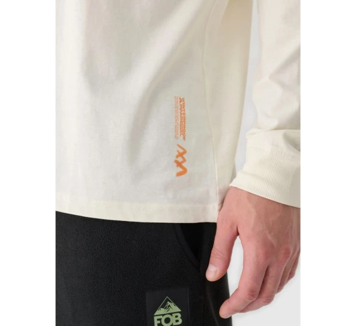 Pánské tričko oversize s potiskem a dlouhým rukávem 4F 4FRAW24TLONM507-83S