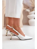 Lakované Lodičky S Otevřenou Patou Bílé Filona