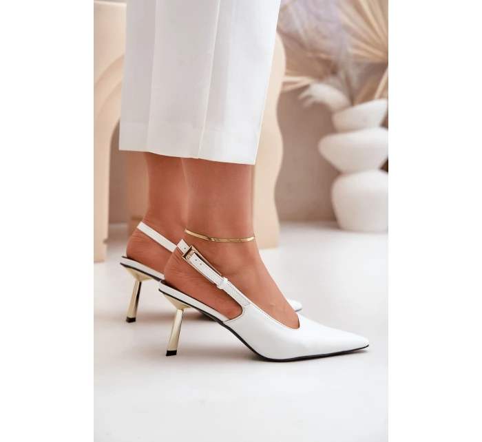 Lakované Lodičky S Otevřenou Patou Bílé Filona