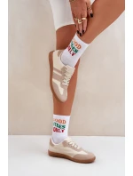 Nízké Dámské Tenisky Z Eko Kůže Béžové model 21683211 - Boto Nízké Dámské Tenisky Z Eko Kůže Béžové model 21683211 - Boto