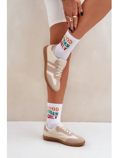 Nízké Dámské Tenisky Z Eko Kůže Béžové model 21683211 - Boto