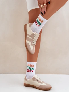 Nízké Dámské Tenisky Z Eko Kůže Béžové model 21683211 - Boto