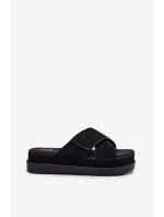 Dámské sandály na platformě s proplétanými pásky černé Rinasara