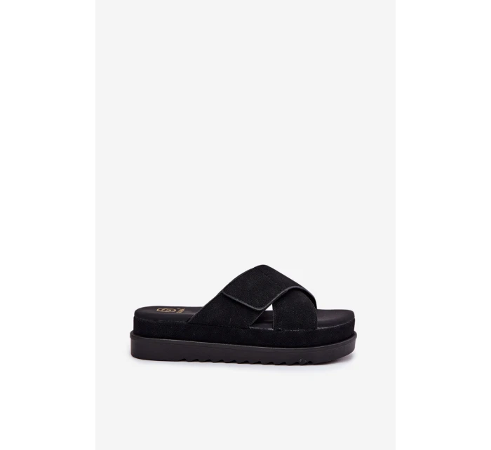 Dámské sandály na platformě s proplétanými pásky černé Rinasara