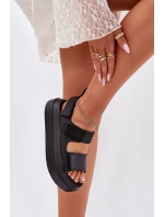 Dámské sandály na platformě se suchým zipem černé model 21696219 - Boto Dámské sandály na platformě se suchým zipem černé model 21696219 - Boto