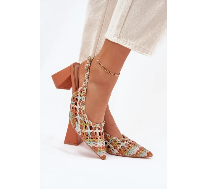 Sandály S Pletením Na Podpatku Mmultikolor Ebina Sandály S Pletením Na Podpatku Mmultikolor Ebina