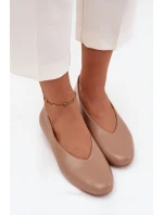 Dámské baleríny z ekokůže na ploché podrážce béžové model 21710674 - Boto Dámské baleríny z ekokůže na ploché podrážce béžové model 21710674 - Boto