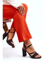 Lesklé sandály na vysokém podpatku černé Alicia Lesklé sandály na vysokém podpatku černé Alicia