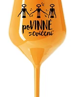 POVINNÉ CVIČENÍ - oranžová nerozbitná sklenice na víno 470 ml