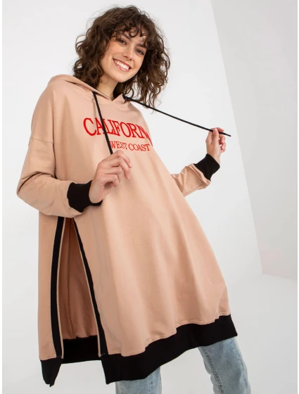 Dlouhá mikina VI BL 327.70P hnědá - FPrice