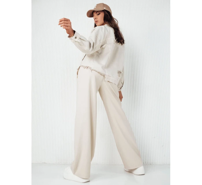 Dámská oversize džínová bunda light beige model 21972728 - Dstreet