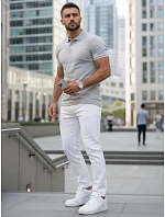 Pánská světle šedá polokošile FashionStreet PX0597