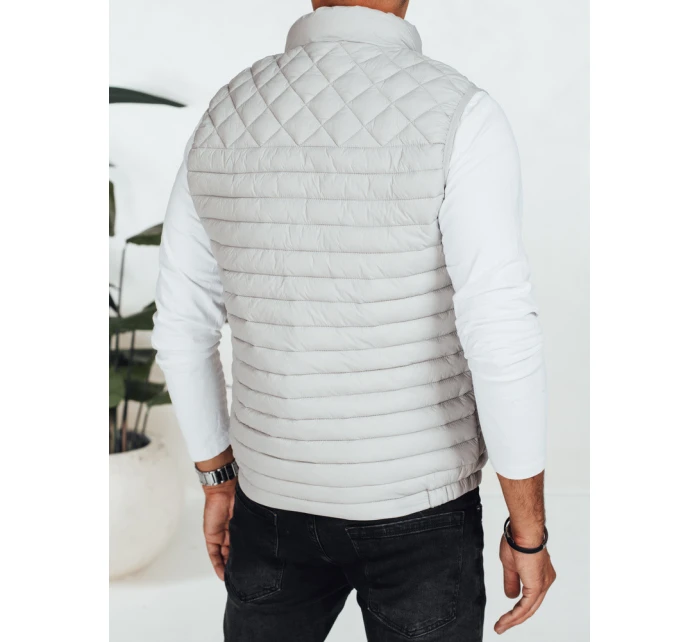 Pánská prošívaná vesta světle šedá model 21991556 - Dstreet Pánská prošívaná vesta světle šedá model 21991556 - Dstreet