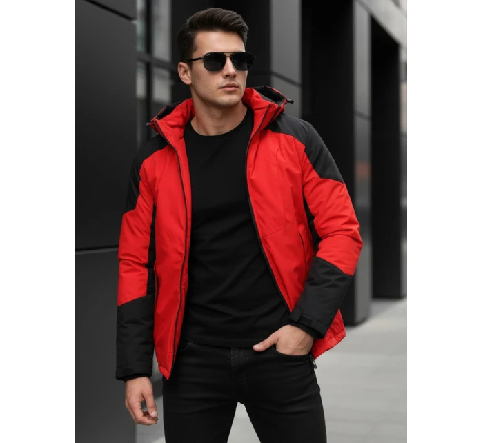 Pánská zimní bunda s kapucí červená FashionStreet TX5121