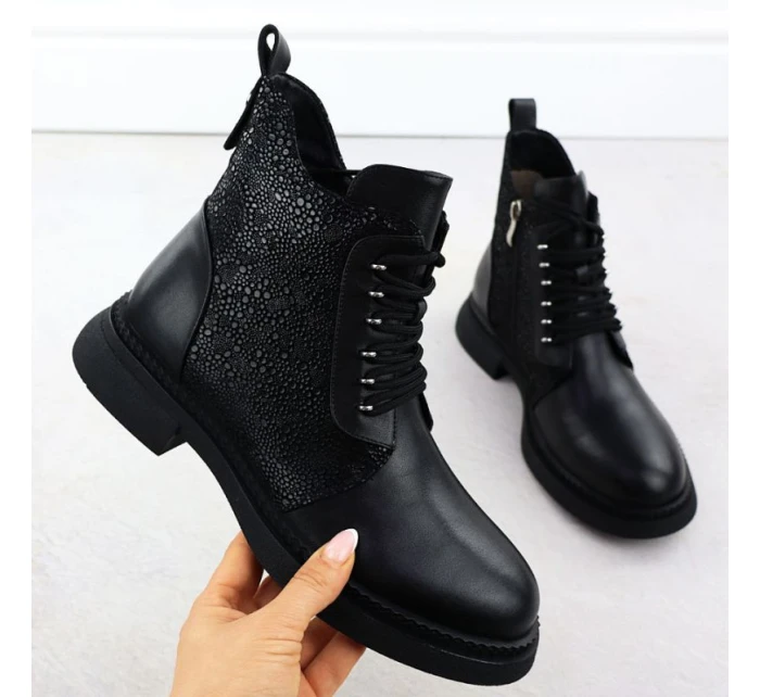 Dámské zateplené kožené boty model 21905677 - S.Barski Dámské zateplené kožené boty model 21905677 - S.Barski