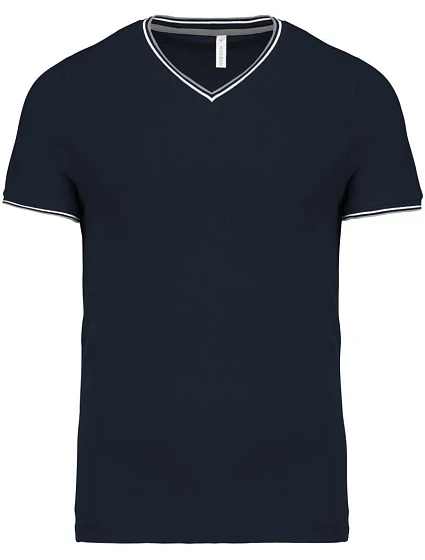 Kariban K 374 Pánské piqué tričko s výstřihem do V 20.K374 navy/light grey/white Kariban K 374 Pánské piqué tričko s výstřihem do V 20.K374 navy/light grey/white