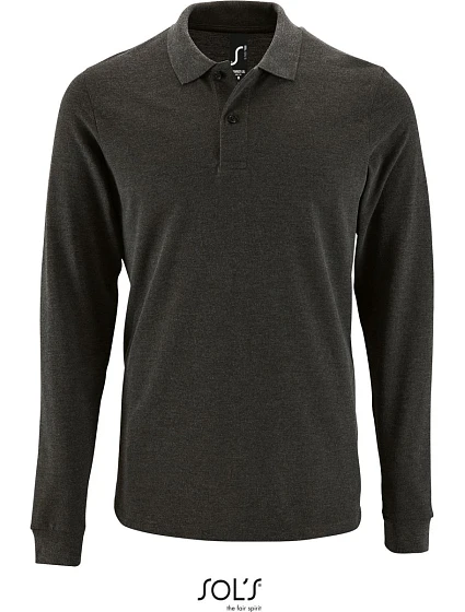 SOL'S Perfect LSL Men Pánské piqué polo s dlouhým rukávem 25.2087 charcoal melange SOL'S Perfect LSL Men Pánské piqué polo s dlouhým rukávem 25.2087 charcoal melange