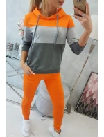 Oranžová+šedá barevná pruhovaná sada