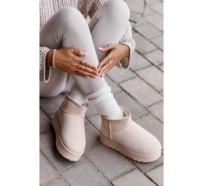 Dámské Sněhule Na Platformě Zateplené Kožíškem Světle Béžové model 21672090 - Boto Dámské Sněhule Na Platformě Zateplené Kožíškem Světle Béžové model 21672090 - Boto