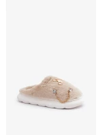 Dámské pantofle BG186P Ecru s ozdobou - Step in style Dámské pantofle BG186P Ecru s ozdobou - Step in style