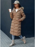 Dámský zimní kabát LUXWARM tmavě béžový FashionStreet TY4375
