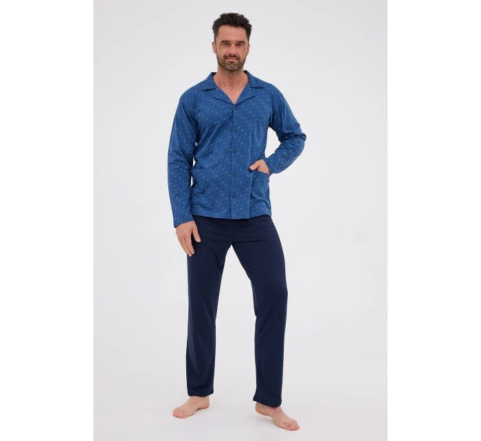 Pyžamo model 21410559 dlouhé/r rozepínací 3XL5XL - Cornette