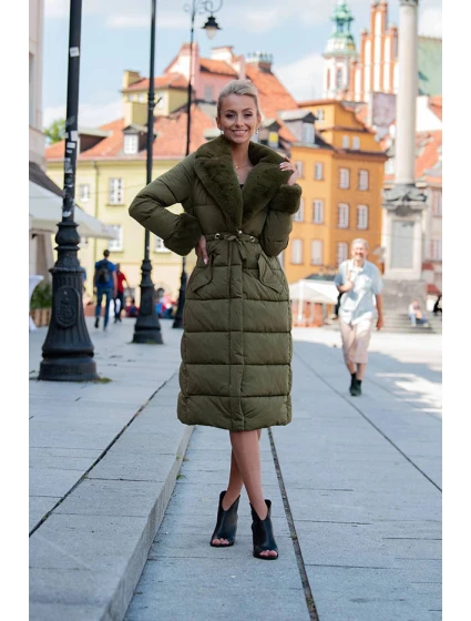 DŁUGA KURTKA ZIMOWA Z KHAKI model 21243019 - Ann Gissy DŁUGA KURTKA ZIMOWA Z KHAKI model 21243019 - Ann Gissy