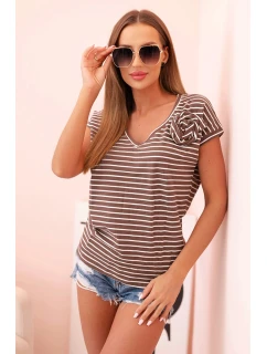 Top dámský bavlněný na ramínkách s výstřihem do V bílá