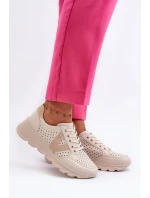 Dámské kožené lehké sportovní boty béžové Eleonori Dámské kožené lehké sportovní boty béžové Eleonori