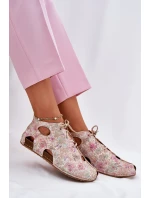 Vzorované Kožené Boty model 21697469 Béžové - Maciejka