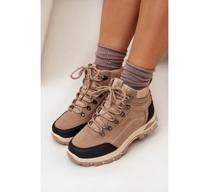 Dámské Trekingové Boty Big Star SS274095 Béžové Dámské Trekingové Boty Big Star SS274095 Béžové