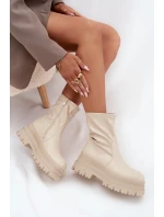 Boty Na Masivní Platformě Eko Kůže Béžové model 21706981 - Boto Boty Na Masivní Platformě Eko Kůže Béžové model 21706981 - Boto