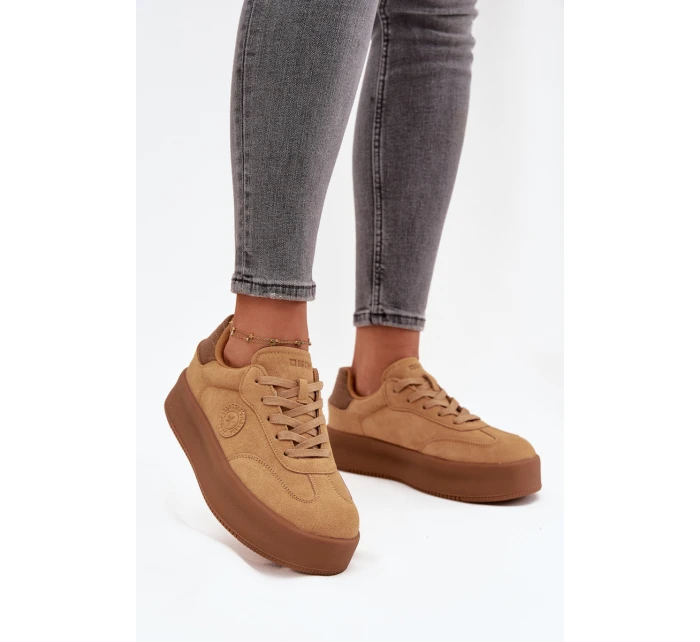 Dámské tenisky na platformě Panterka Big Star SS274762 Camel