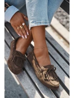 Dámské s třásněmi a mašlí tmavě zelené model 21709124 - Boto Dámské s třásněmi a mašlí tmavě zelené model 21709124 - Boto