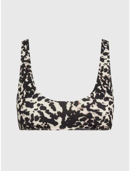 Dámská plavková podprsenka KWKW02489 0GM vzor leopard - Calvin Klein