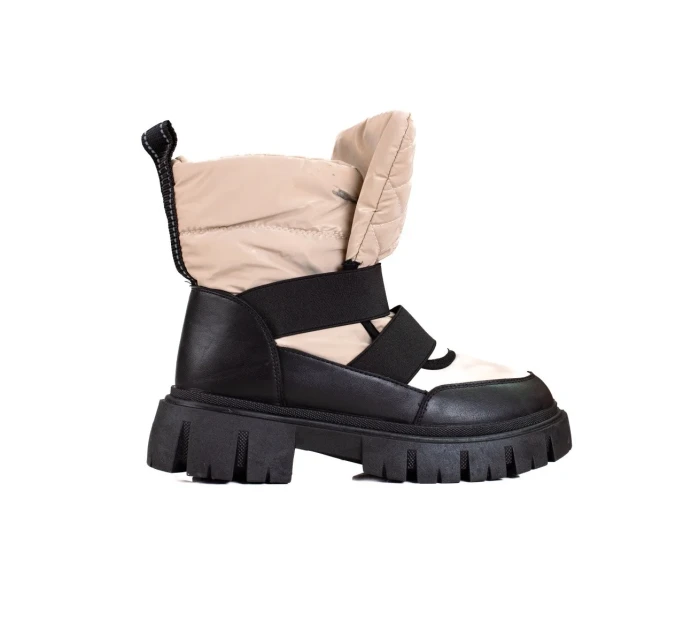 Moderní hnědé sněhule dámské bez podpatku Moderní hnědé sněhule dámské bez podpatku