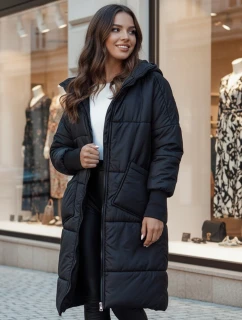 Dámský oversize kabát NADIA prošívaný černý FashionStreet TY4542z
