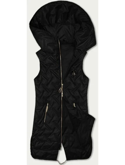 Černá dámská prošívaná vesta s kapucí S'West (B8339-1)