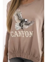 Dámská halenka s model 21138054 a nápisem Canyon velbloud - K-Fashion
