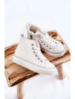 Dětské vysoké tenisky se zipem Big Star model 21599355 Bíle - Big Star Shoes