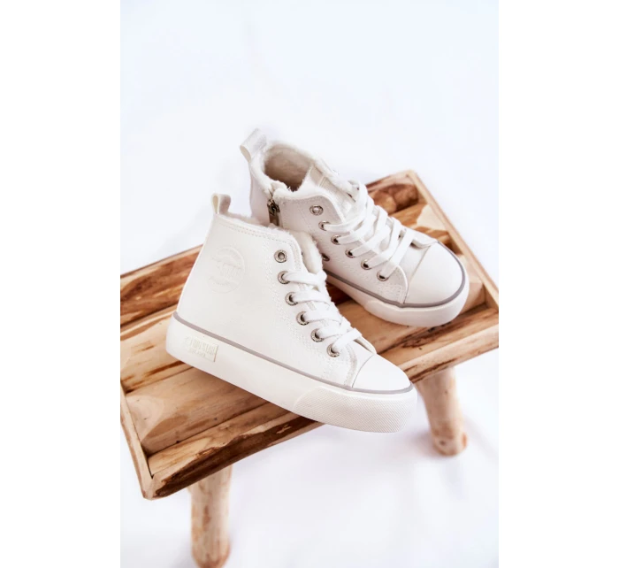 Dětské vysoké tenisky se zipem Big Star model 21599355 Bíle - Big Star Shoes