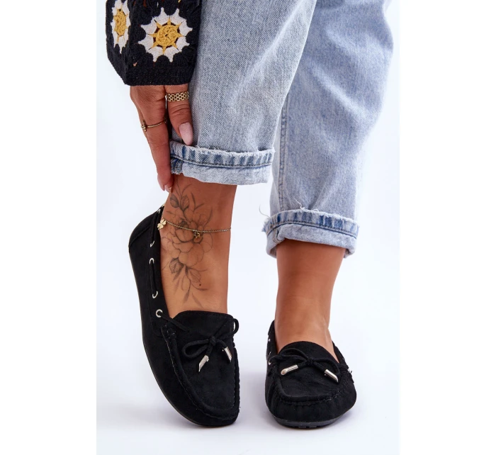 Dámské semišové mokasíny černé model 21625493 - Boto