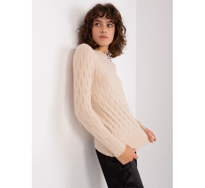 Sweter AT SW  jasny beżowy model 21888811 - FPrice