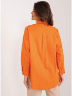 Oranžová bavlněná dámská košile s kapsou