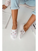 Dámské mikro-kotníkové bavlněné ponožky Malé višně – bílé Dámské mikro-kotníkové bavlněné ponožky Malé višně – bílé